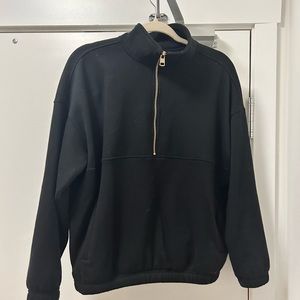 OVERSIZED HALF ZIP - XS/S- BLACK